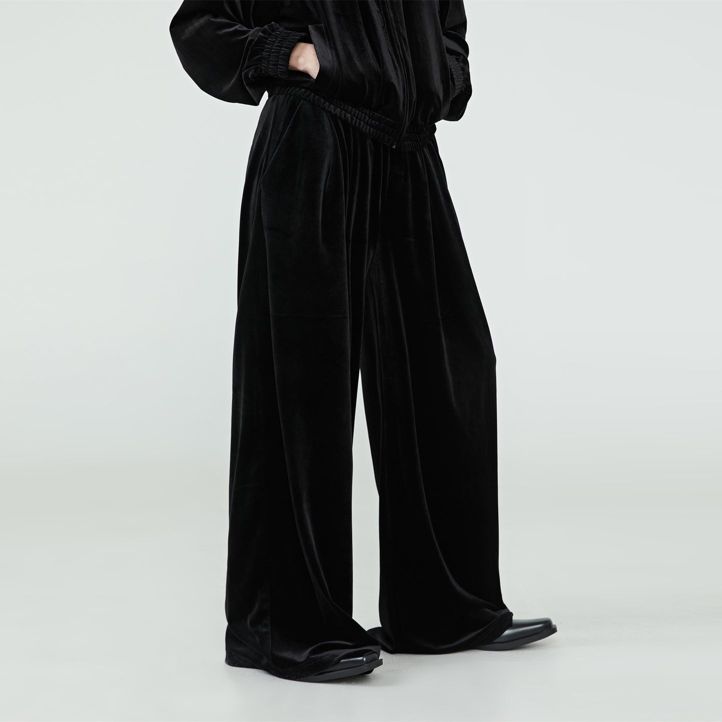 FRKM SCD Velvet Wide-leg Floor-length Drape Loose Casual Pants - HASH.