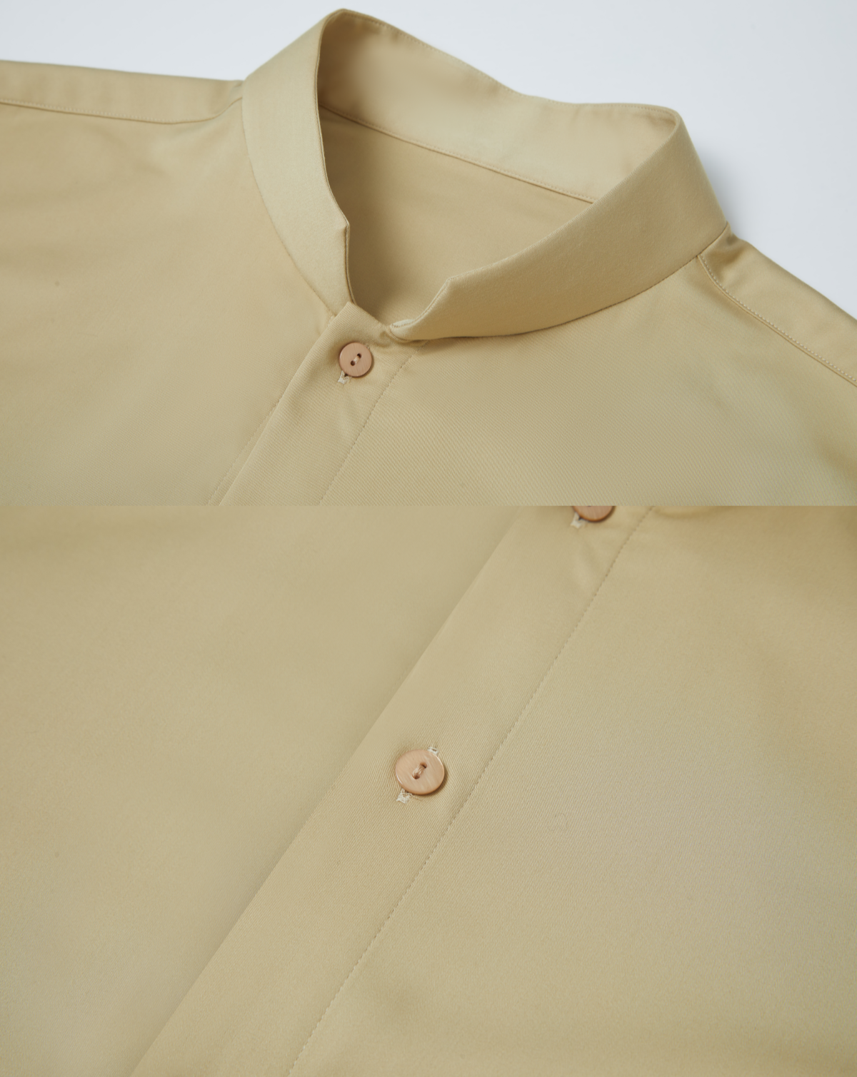 OWNLIFE Stand-up Collar Bamboo Fiber Shell Buckle Shirt - AURA.