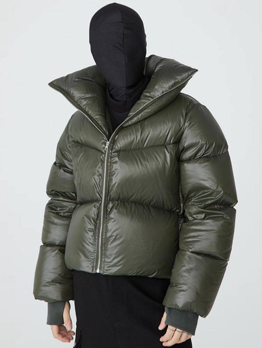 FRKM SCD 90 White Duck Down Neutral Short Collar Black Thick Jacket - TRENTON.
