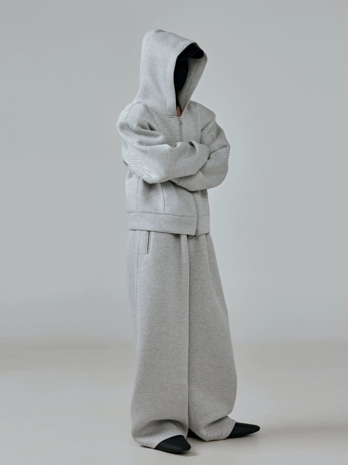 FRKM SCD Twill Air Cotton Hooded Sweatshirt Grey Zip Cardigan - THUNDER.