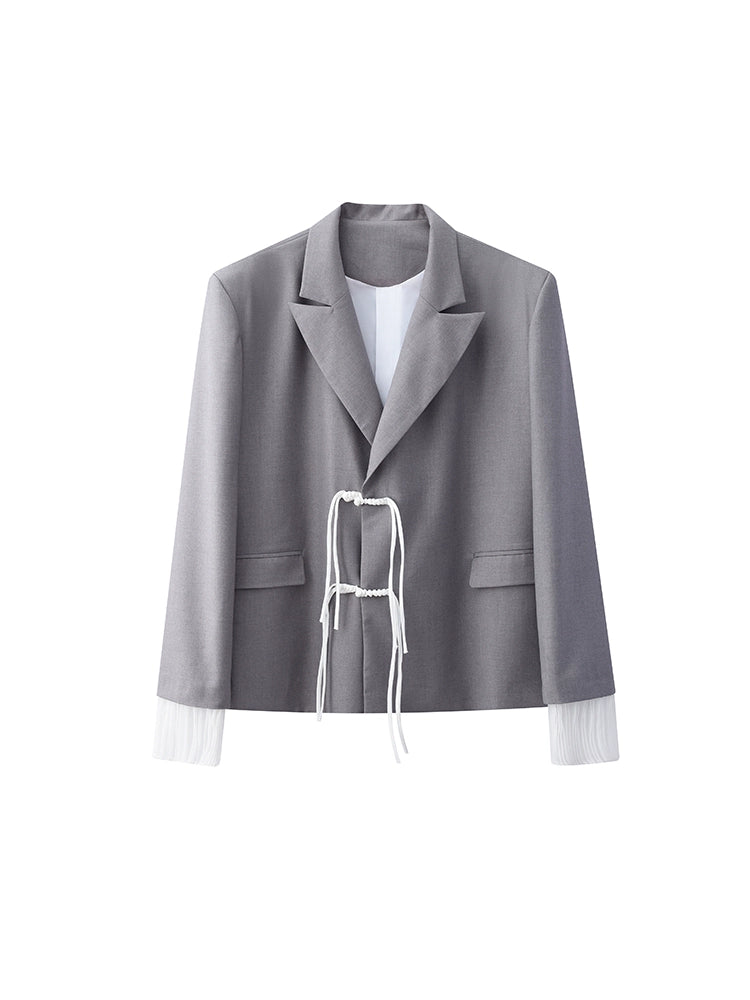 JIECHI  casual loose floral embellishment pleayed cuff suit - RAYON.