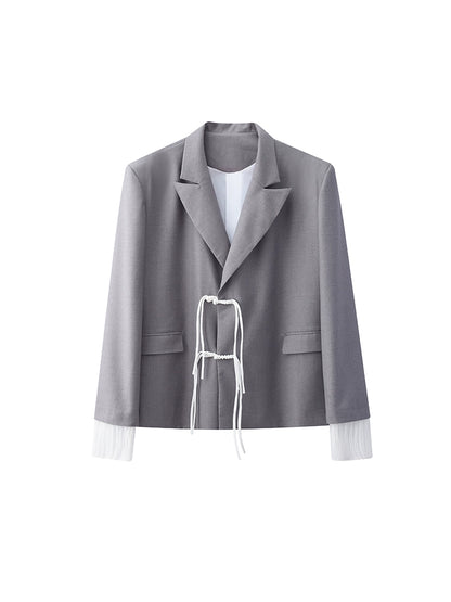 JIECHI  casual loose floral embellishment pleayed cuff suit - RAYON.