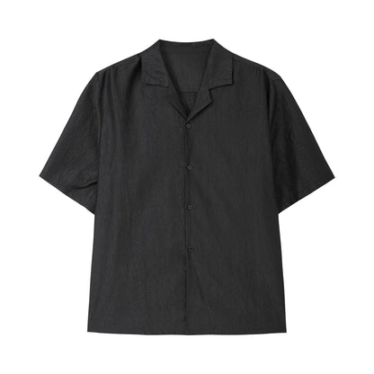 FRKM SCD Memory Silk Snake Print Pleated Loose Short Sleeve Shirt- RILEY.