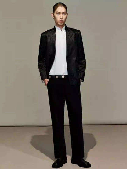 OWNLIFE honeysuckle jacquard stand collar coat - MILY