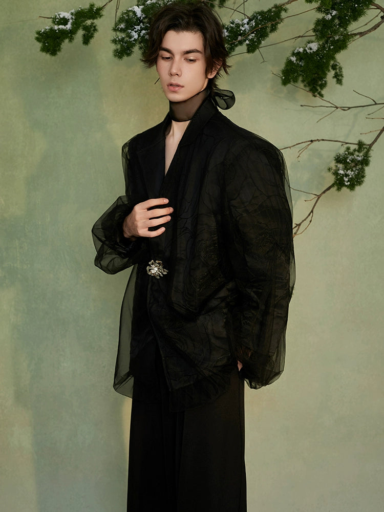 JIECHI silhouette high-end loose suit top- GREG.