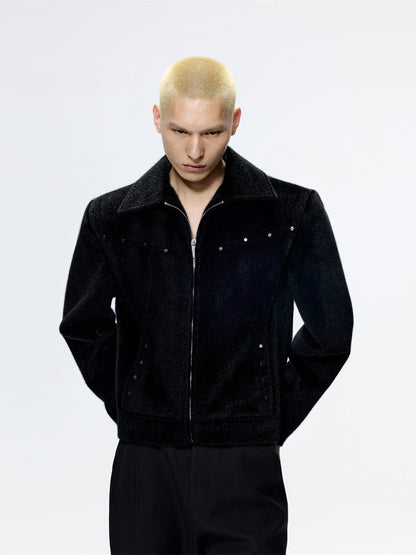FRKM SCD Horsehair Metal Rivet Shoulder Padded Slim Jacket - MANDY.