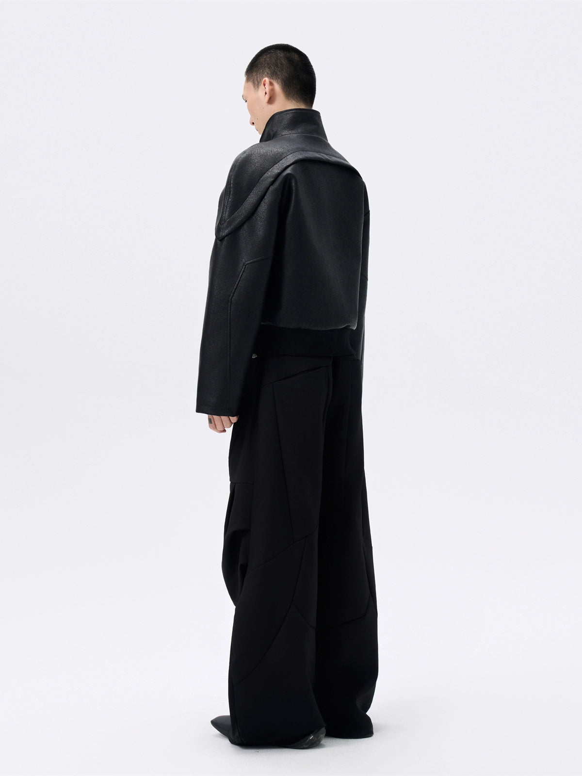 FRKM SCD Cracked Waist Leather Curved Split Short Jacket - MARION.