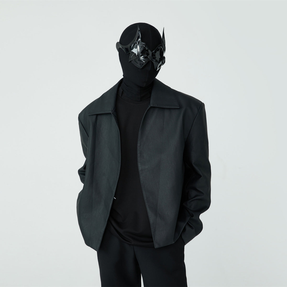 FRKM SCD SS Buckle Minimalist PU Leather Black Slim Fit Jacket - ISAAC.