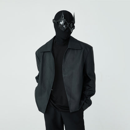 FRKM SCD SS Buckle Minimalist PU Leather Black Slim Fit Jacket - ISAAC.