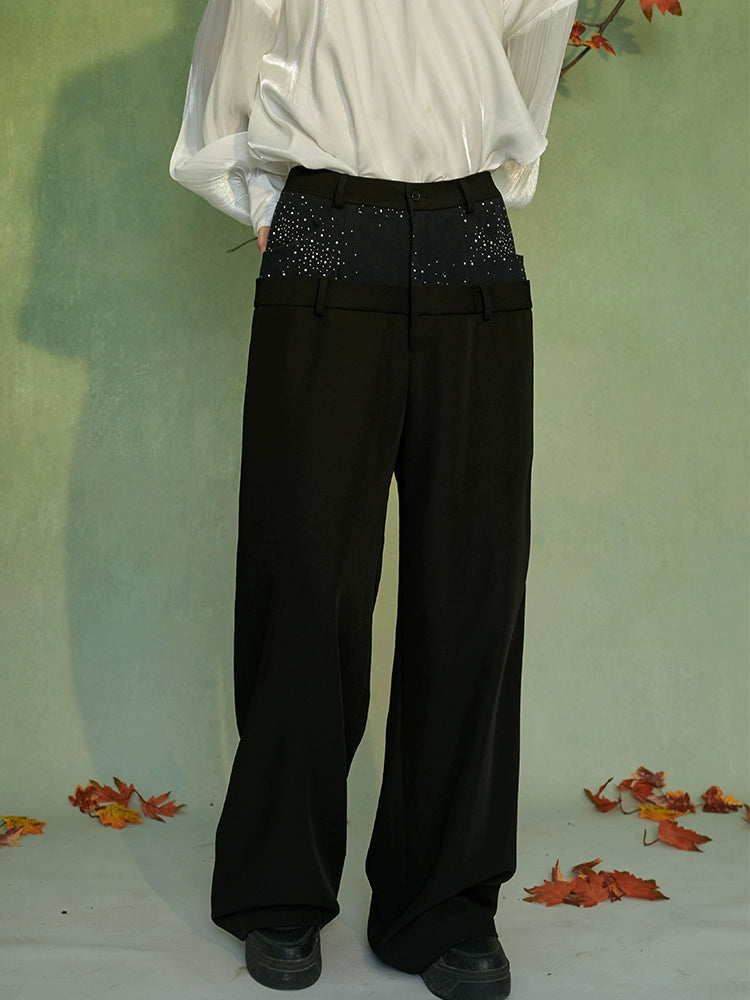 JIECHI straight-leg loose suit pants - SATIRE.