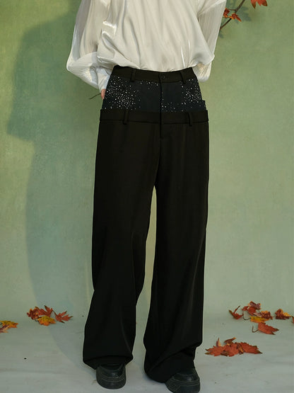 JIECHI straight-leg loose suit pants - SATIRE.