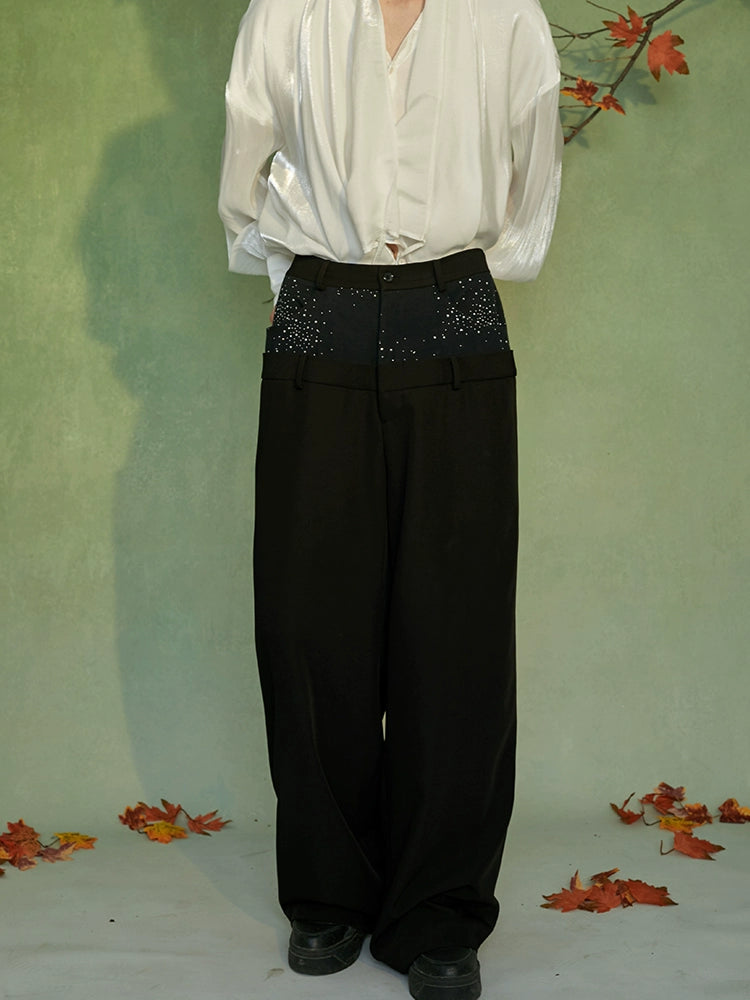 JIECHI straight-leg loose suit pants - SATIRE.