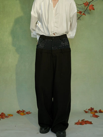 JIECHI straight-leg loose suit pants - SATIRE.