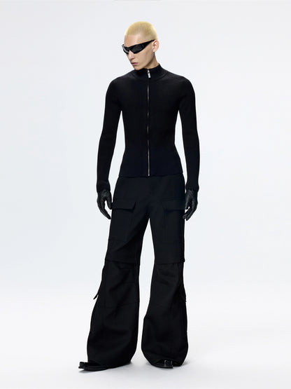FRKM SCD Slim Fit Knitted Sweater Black Minimalist Versatile Top - DINA.