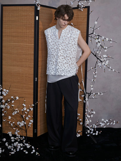 JIECHI  white sequencil vest sleeveless top - RAYLA.