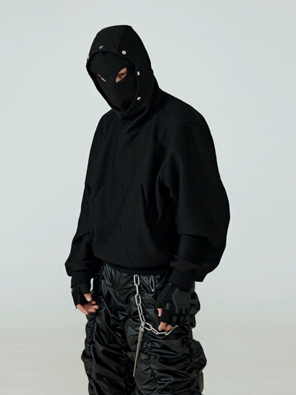 FRKM SCD Mask Deconstructed Paneled Studded Hooded Cardigan- PHARRELL.