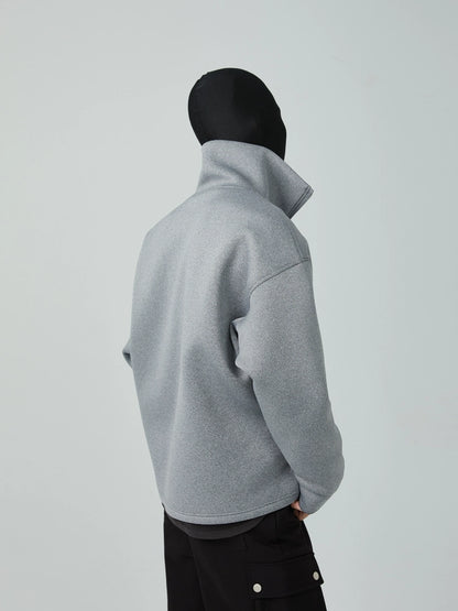FRKM SCD  Gray Air Cotton Casual Loose Versatile High Neck Unisex Sweatshirt- XYLO.