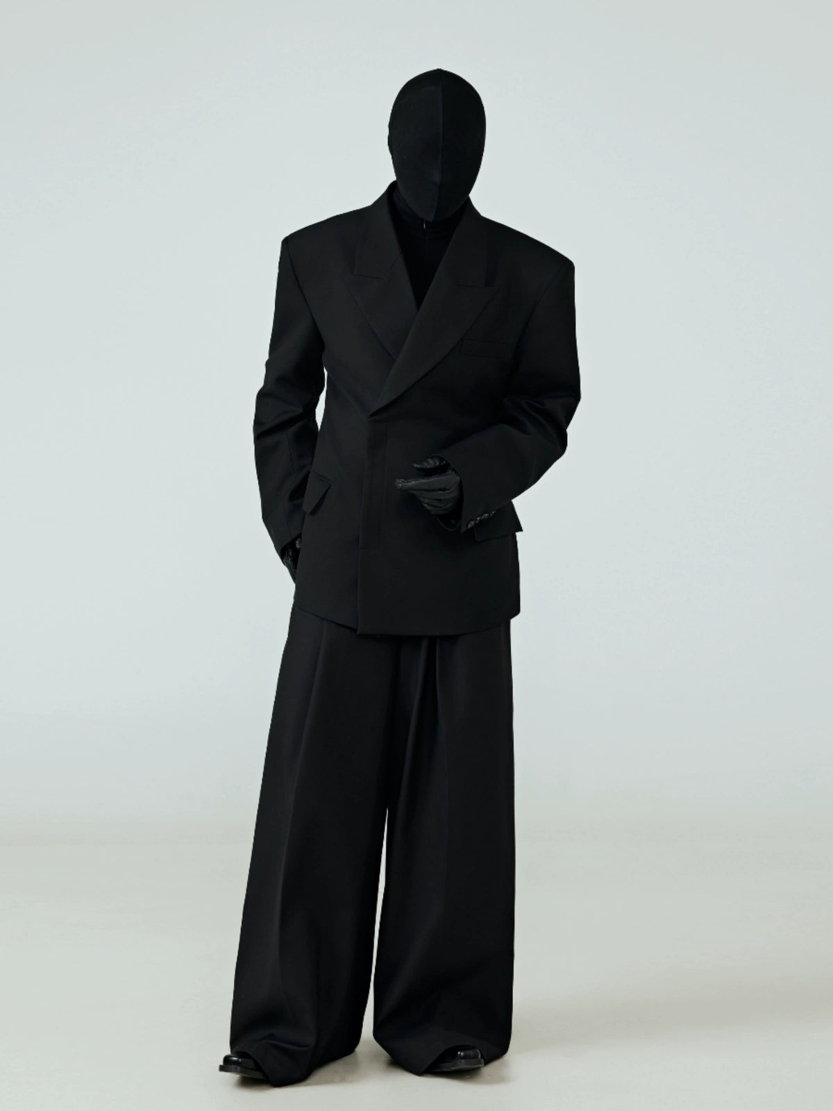 FRKM SCD draped silhouette wide-leg straight-leg black pants - RYAN.