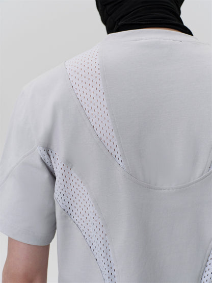 FRKM SCD Mesh Stitching Deconstructed Short-Sleeved T-Shirt- DUSTIN.