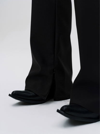 FRKM SCD slightly elastic stiff fabric three-dimensional flared pants - LESTER.