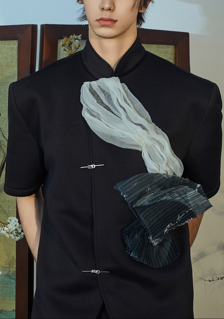 JIECHI short-sleeved men's appliqué shirt - KAANAN.