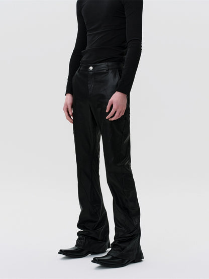 FRKM SCD  Irregular Twist Handmade Wax Layer Casual Pants - CANDY.