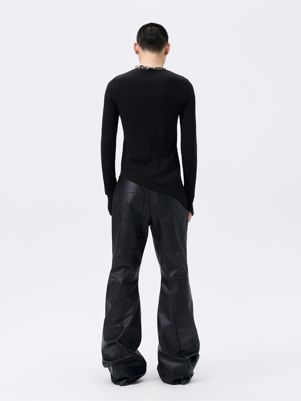 FRKM SCD Irregular Bevel Hem Slim Fit Stretch Basic Long Sleeve T-Shirt- ULTRA.