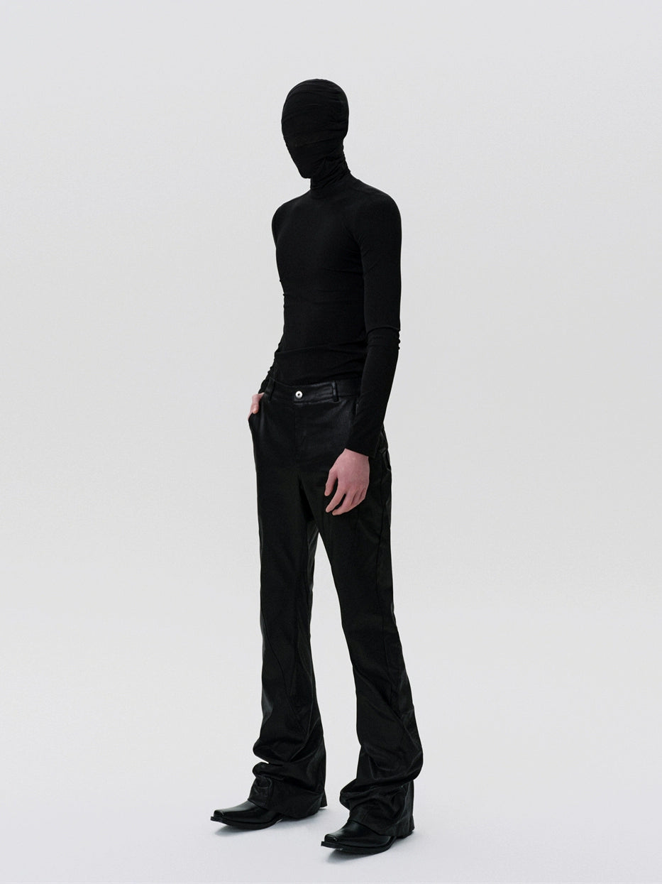 FRKM SCD  Irregular Twist Handmade Wax Layer Casual Pants - CANDY.