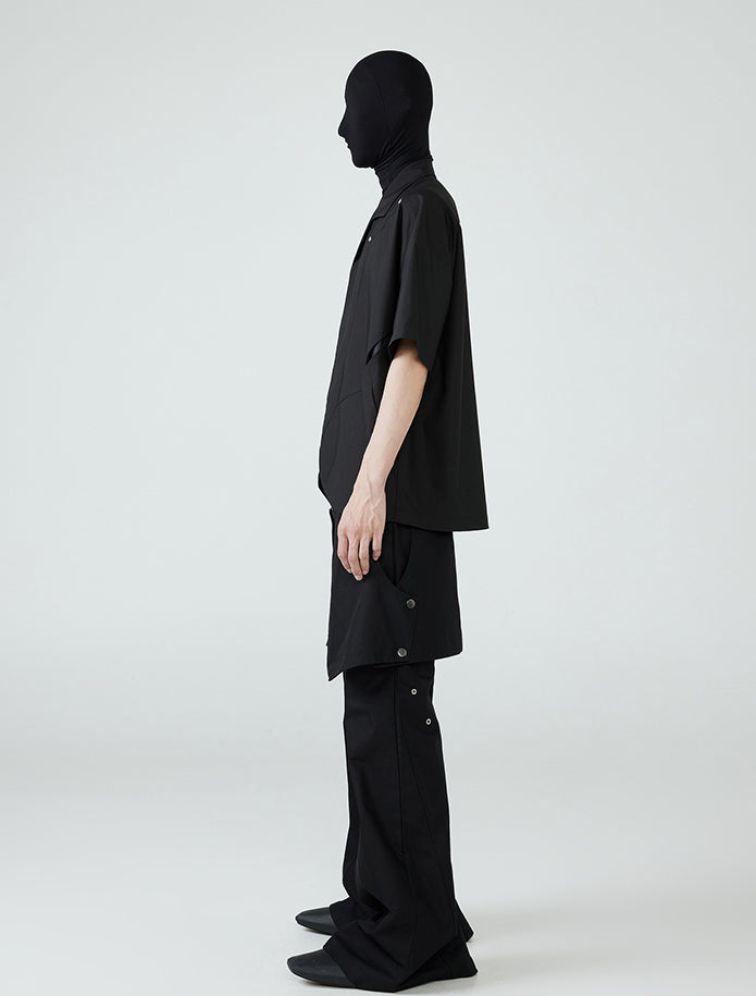 FRKM SCD  quilted panel cut/deconstructed Short sleeve shirt - CHARITY.