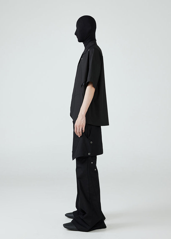 FRKM SCD  quilted panel cut/deconstructed Short sleeve shirt - CHARITY.