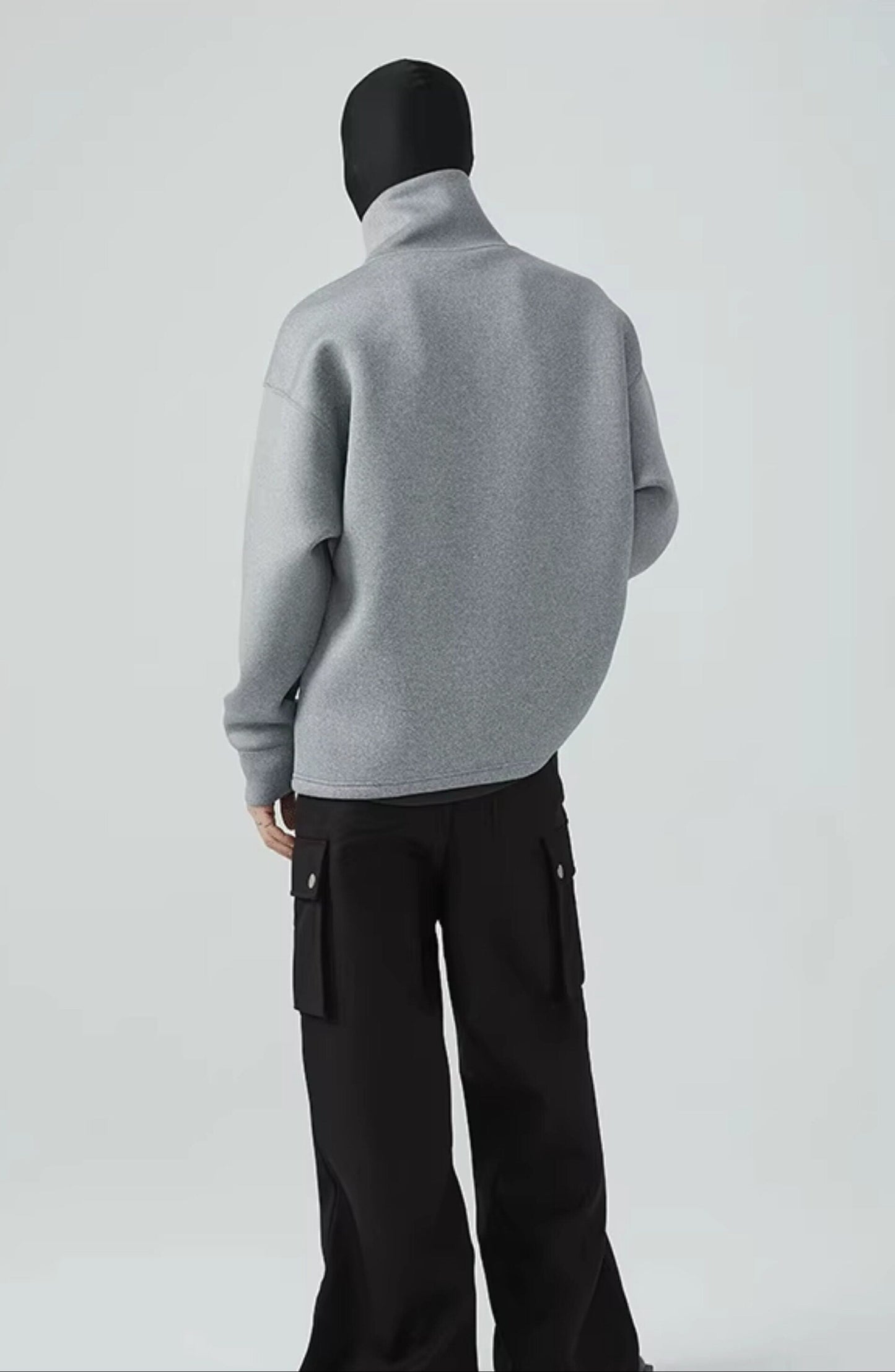 FRKM SCD  Gray Air Cotton Casual Loose Versatile High Neck Unisex Sweatshirt- XYLO.