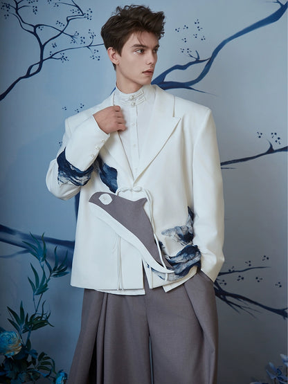 JIECHI loose buckle blazer high-end suit - UMBRA.