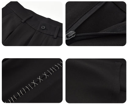 JIECHI  casual loose high-end black trousers - EVAN.