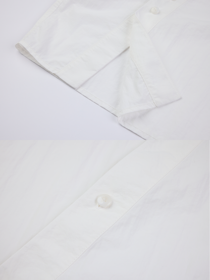 OWNLIFE stand-up collar slant breasted long sleeve shirt - TOPH.