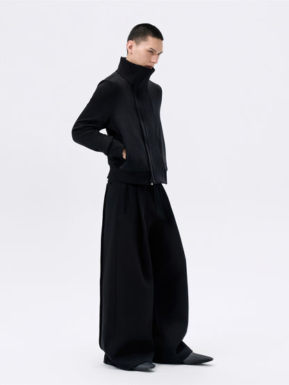FRKM SCD Large Stand Collar Black Zip Sweatshirt and Pant Set - YEAR.