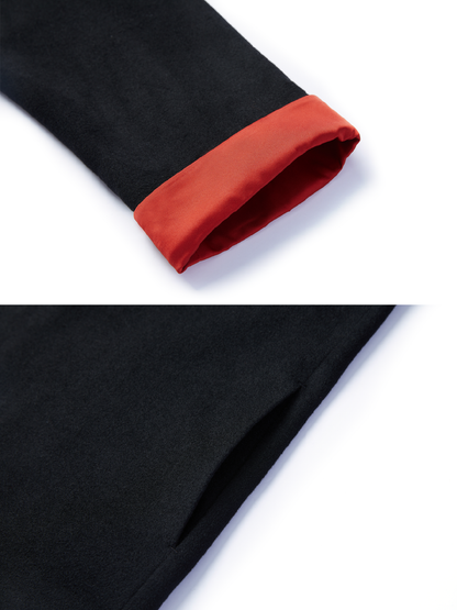 OWNLIFE  imported woolen short coat with partial placket buckles -GRAND.