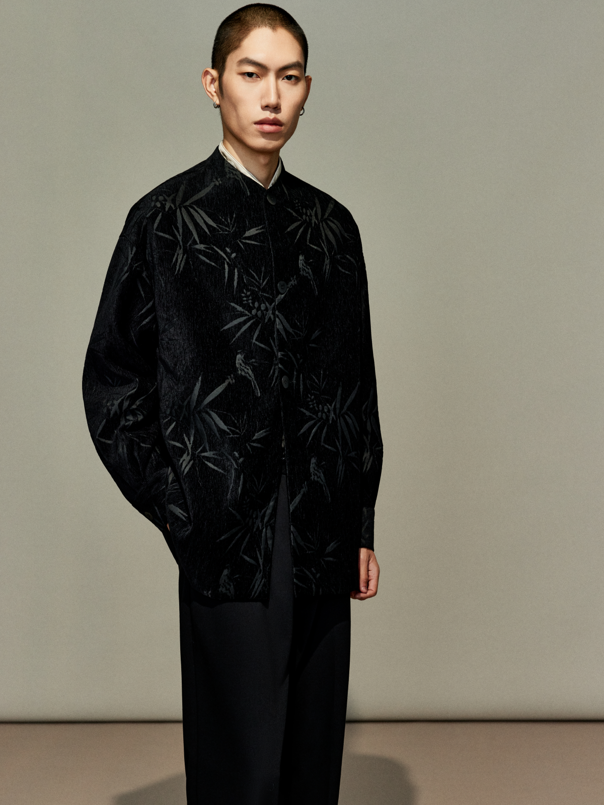 OWNLIFE bamboo sparrow chenille velvet jacquard jacket - JOSIE.