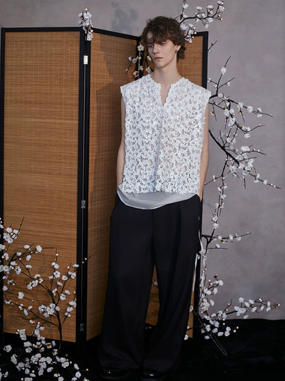 JIECHI  white sequencil vest sleeveless top - RAYLA.