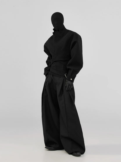 FRKM SCD Three-Dimensional Pleated Wide-Leg Loose Fit Pants - FARIN.