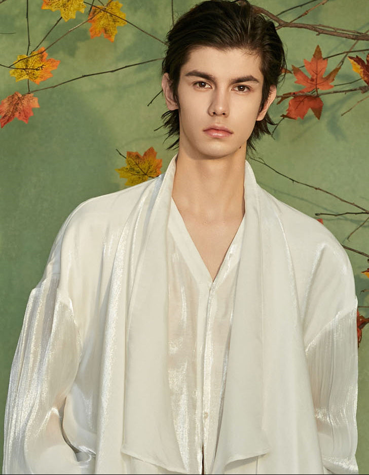 JIECHI  loose casual white long-sleeved shirt - WALTER.
