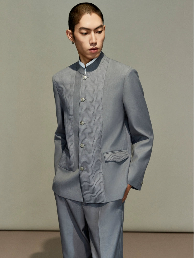 OWNLIFE wavy pattern modified tunic suit set - TOMMY.