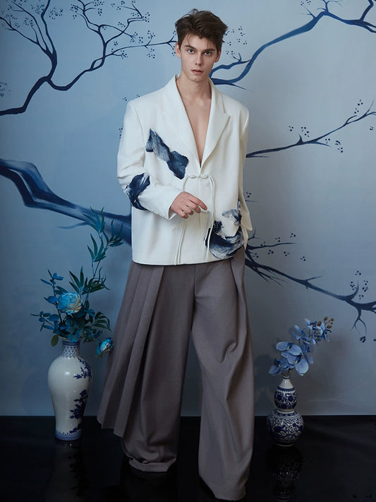 JIECHI horse face culottes irregular loose casual trousers - VIENNA.