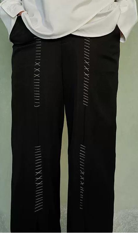JIECHI  casual loose high-end black trousers - EVAN.