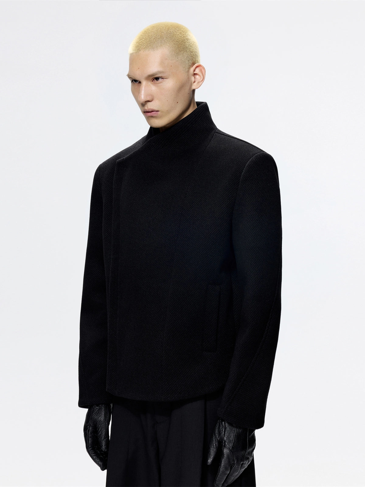 FRKM SCD Deconstructed Scan Flaplar Tweed V-Neck Twill Jacket - ELORY.