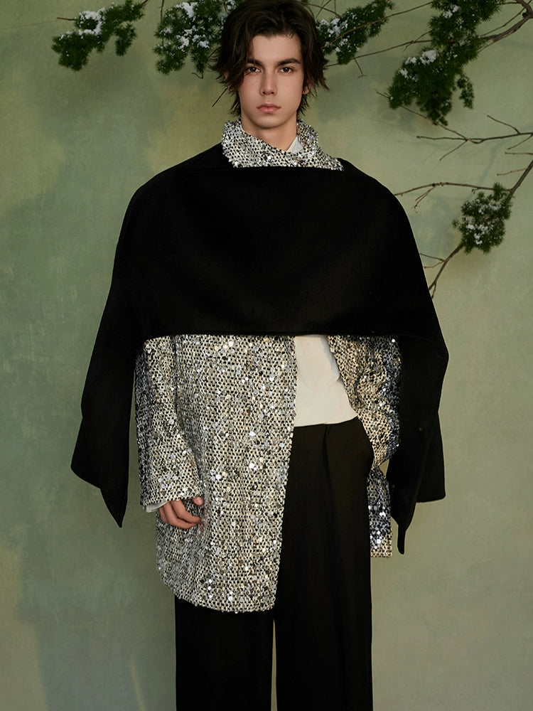 JIECHI  loose casual shawl woolen coat - KHALI.