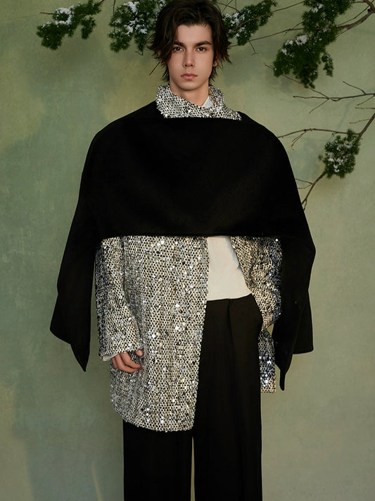 JIECHI  loose casual shawl woolen coat - KHALI.