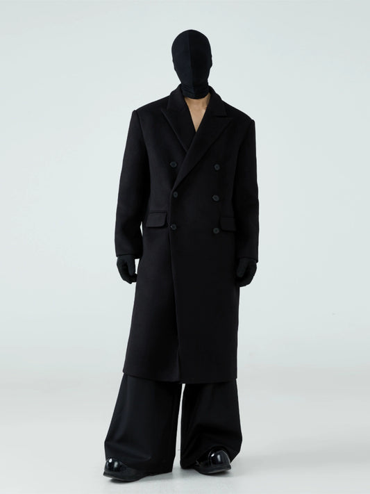 FRKM SCD Double Breasted Cashmere Thickened Wool Midi Jacket - NONNY.
