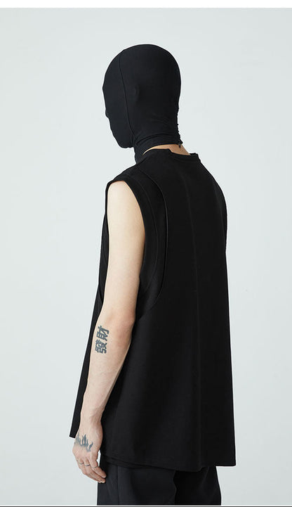 FRKM SCD deconstructed loose asymmetric sleeveless vest- CARTER.
