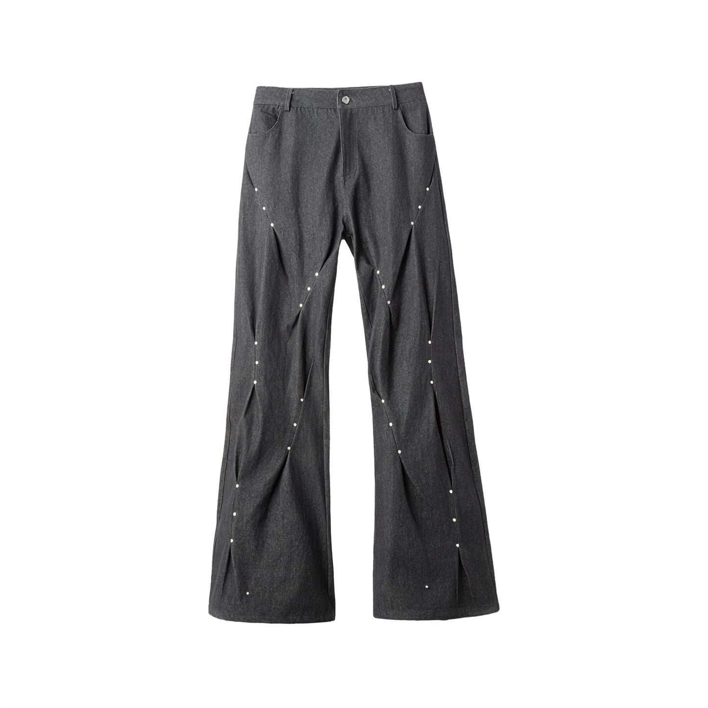 FRKM SCD Pleated Loose Jeans Three-Dimensional Twist A-line Pants - ROMEO.