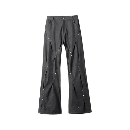FRKM SCD Pleated Loose Jeans Three-Dimensional Twist A-line Pants - ROMEO.